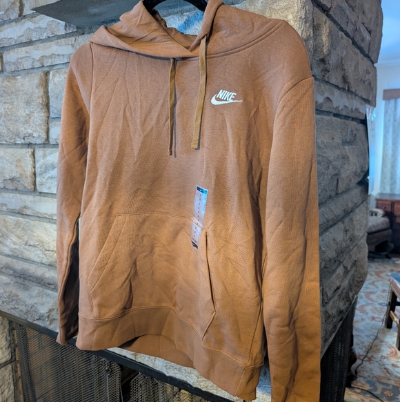 Nike Women's Club Hoodie Tan, Small - Picture 2 of 7